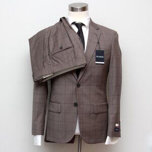 36S Jos A Bank Men's 2 pc Suit Slim Fit Blazer Pants 30Wx36L Taupe D120697